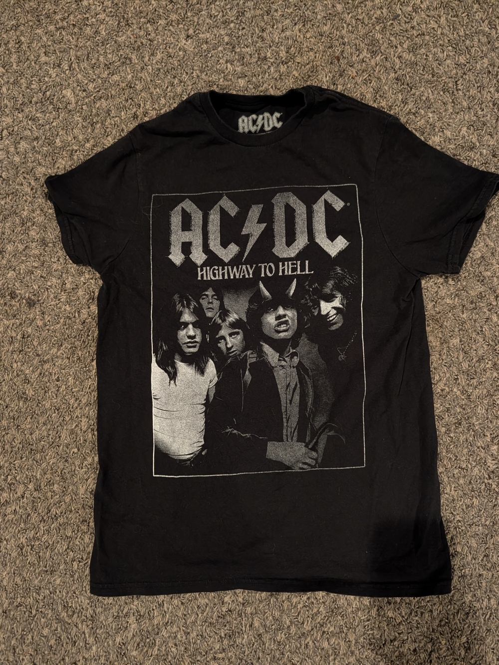 AC/DC Black 'Highway to Hell' Short Sleeve Graphic Tee